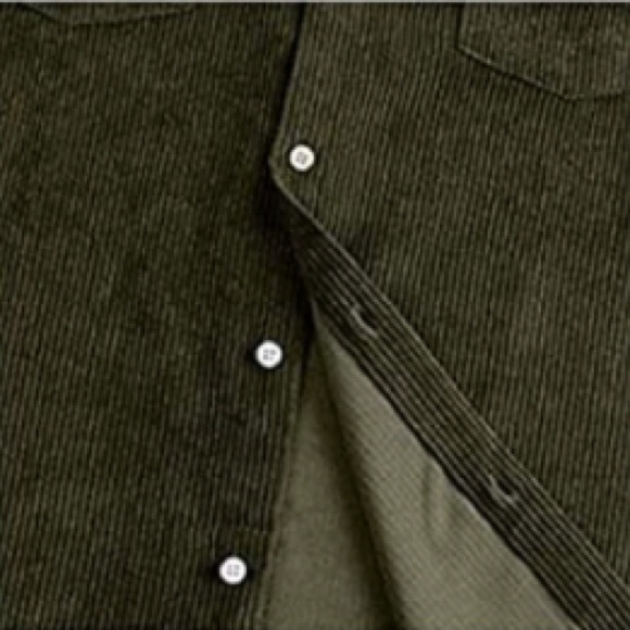 BRAND NEW MENS GREEN CASUAL BUTTON DOWN CORDUROY OVERSHIRT NWT - Picture 6 of 6